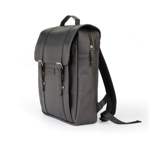 RUSTIC LEATHER BROOK CANVAS LEATHER BACKPACK