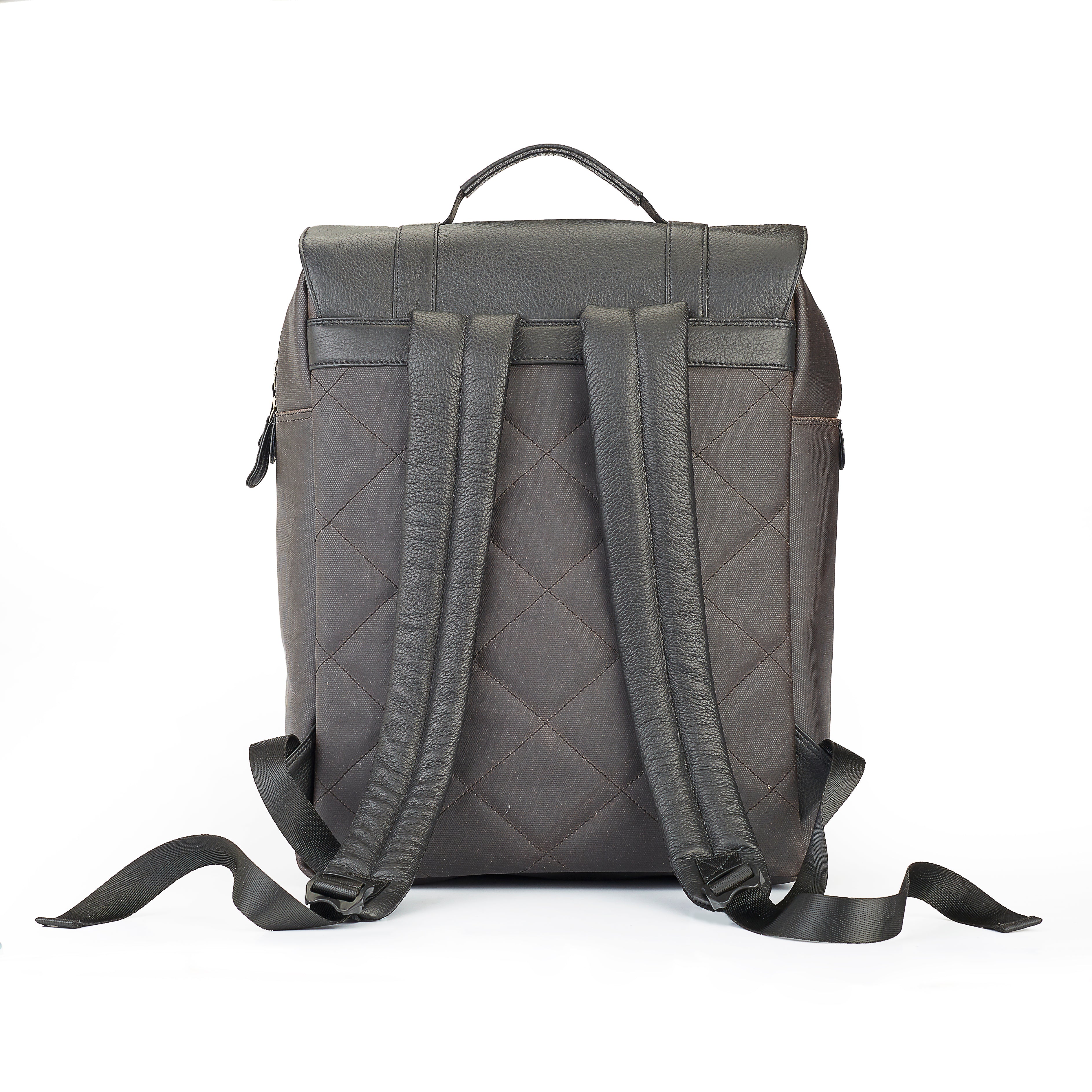 RUSTIC LEATHER BROOK CANVAS LEATHER BACKPACK