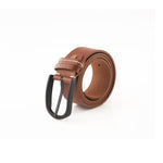 Load image into Gallery viewer, Hard Wax Creased With Black Buckle Leather Belt for men
