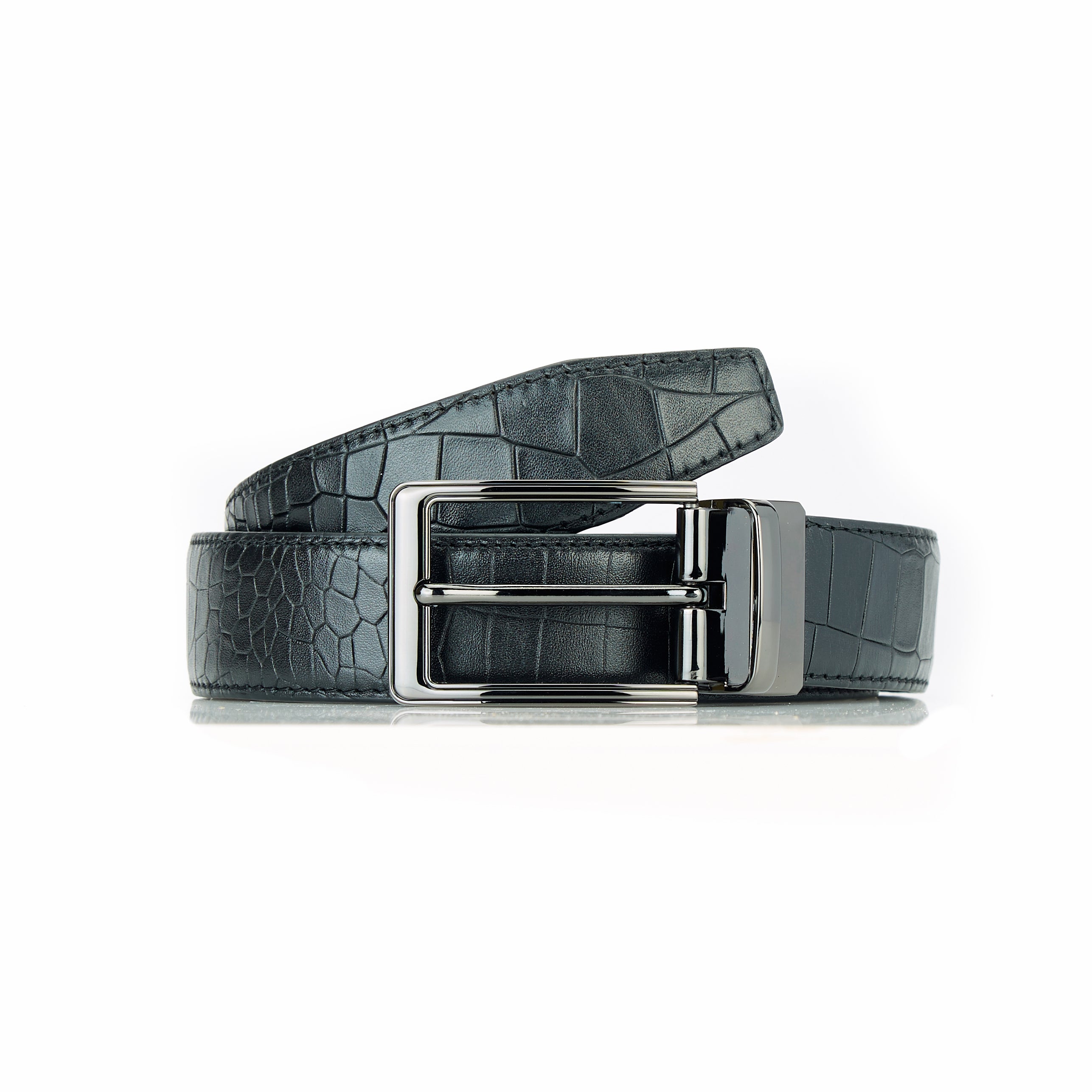 RL Croco Reversible Leather Belt For Men