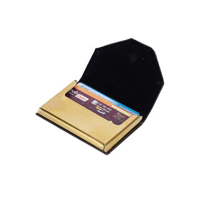 Metallic Leather Cover Card Holder