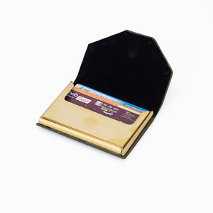 Metallic Leather Cover Card Holder