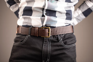 Roller Buckle Leather Belt For Men