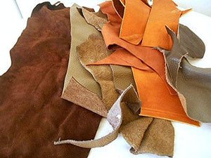 Walletsnbags Leather Scraps for Repair Crafting Art Work 1lbs (Assorted, 500grm) 8 to 10pcs