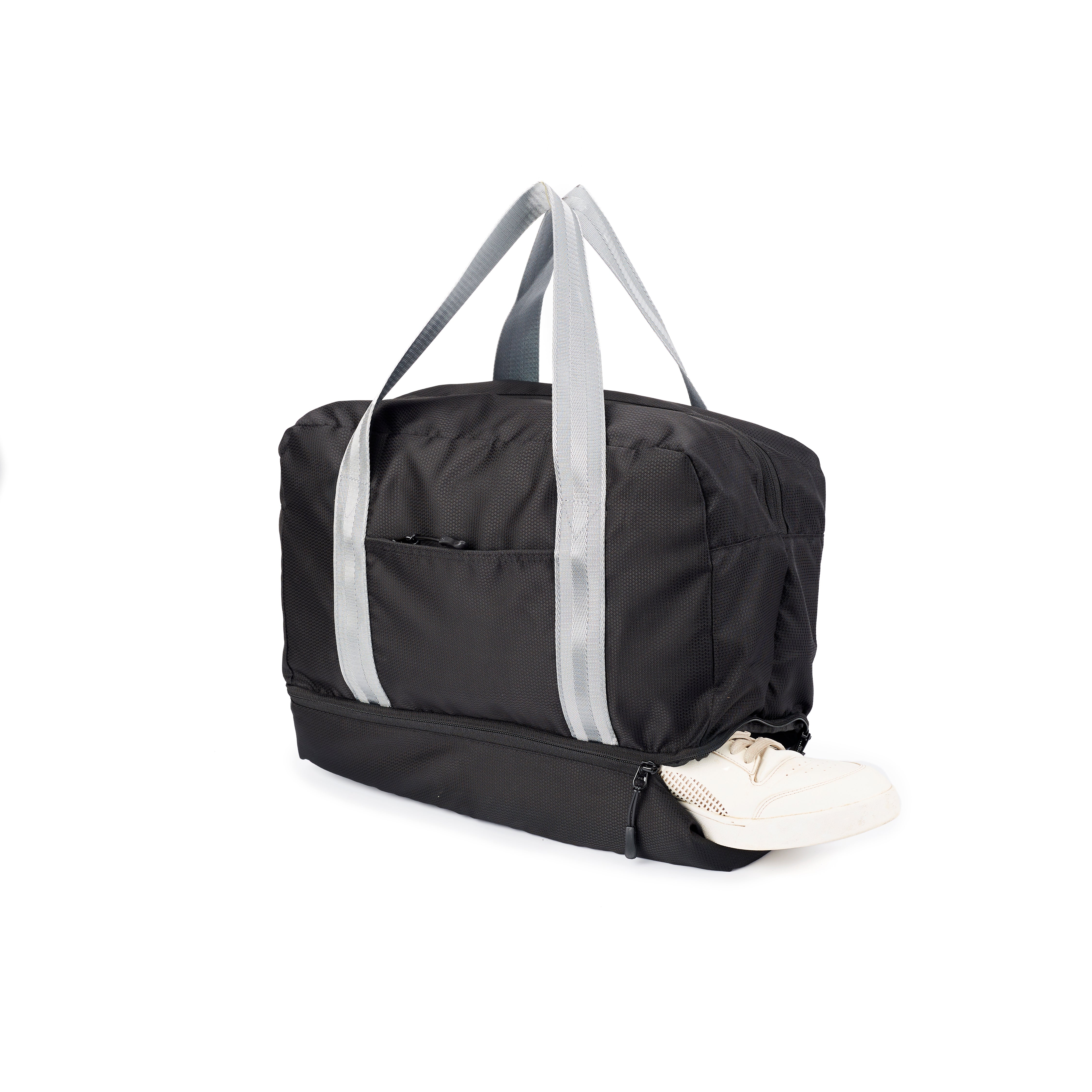 RL 2-Compartment Travel Duffle Bag | Wet & Dry Storage | Shoe Compartment | Water-Resistant Dobby Material | Perfect for Gym & Travel