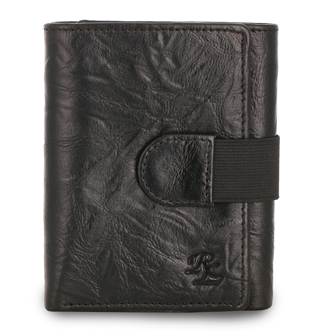 Creased Leather Tri Fold Mens Wallet