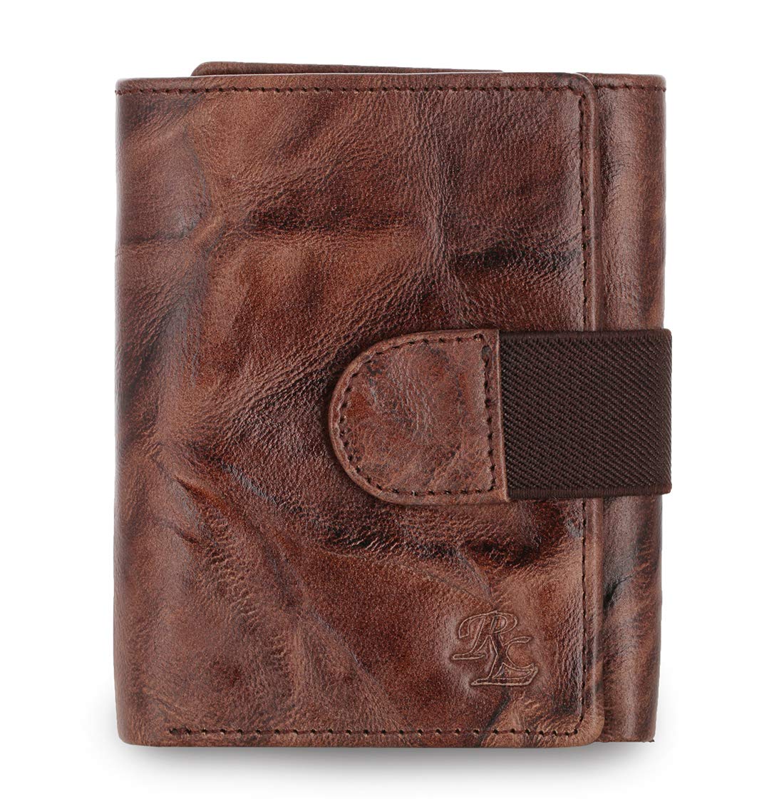 Creased Leather Tri Fold Mens Wallet