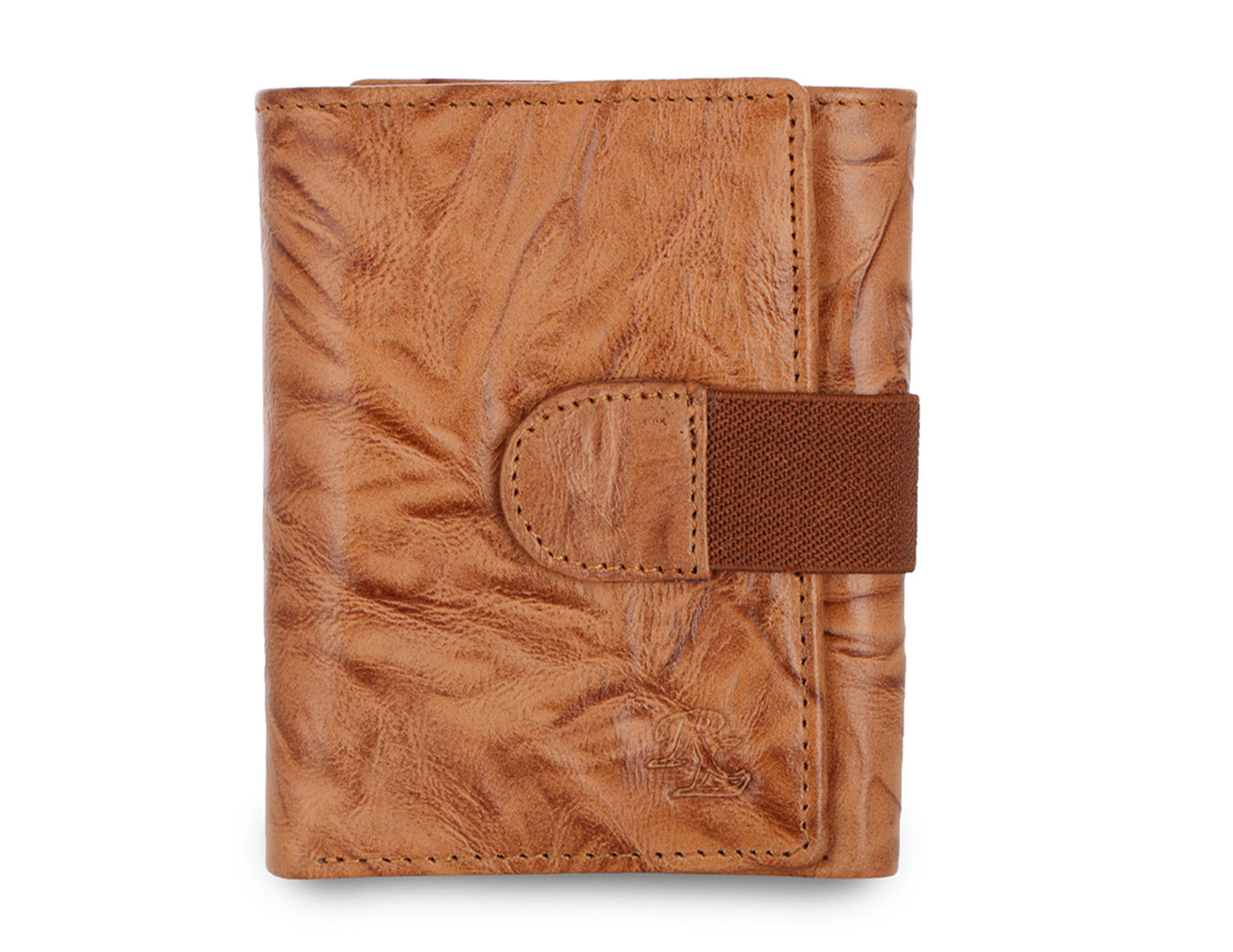 Creased Leather Tri Fold Mens Wallet