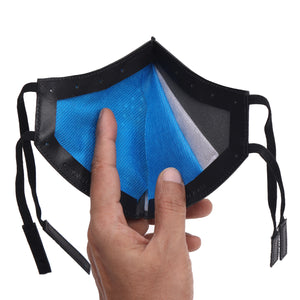 RL 81 Floater Leather Face Mask for anti pollution/anti dust /Biker outdoor With Changeable anti bacterial Filters - Qty 1 pc - WALLETSNBAGS