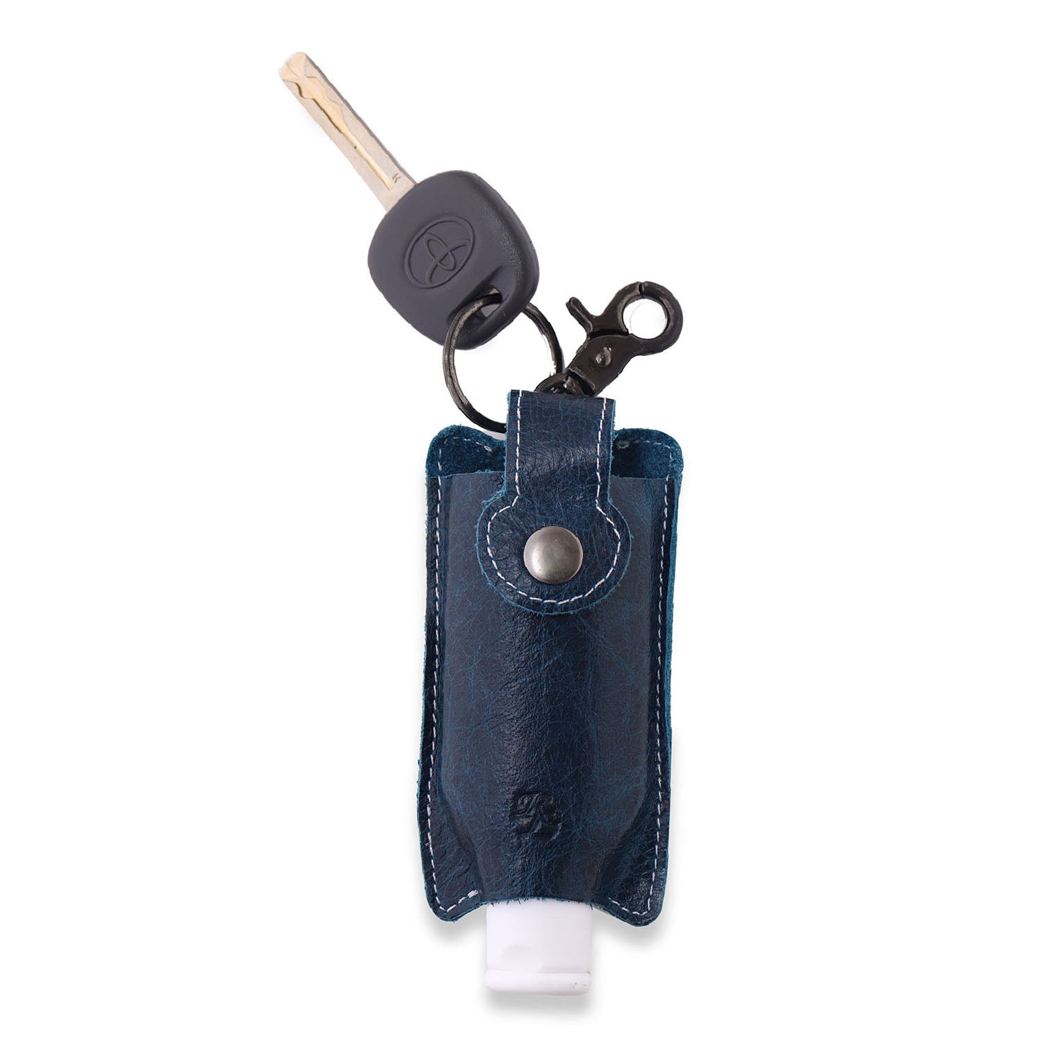 Walletsnbags RL Hand Sanitizer Holder Leather Keychain with 50ml Sanitizer Bottle - WALLETSNBAGS