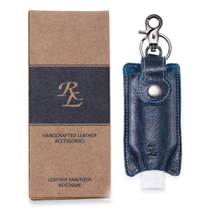 Walletsnbags RL Hand Sanitizer Holder Leather Keychain with 50ml Sanitizer Bottle - WALLETSNBAGS