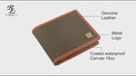 Load and play video in Gallery viewer, RL Epoch Coated Canvas Genuine Leather Mens Wallet
