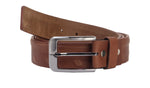 Load image into Gallery viewer, Formal Oillpullup Rib &amp; Emboss Leather Mens belt - WALLETSNBAGS
