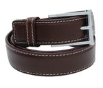 Load image into Gallery viewer, Novapull ribbed &amp; stitched Leather Mens belt - WALLETSNBAGS
