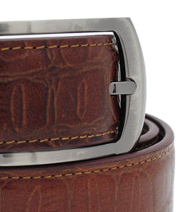 RL Crocoprint Leather Semi Formal Belt - WALLETSNBAGS