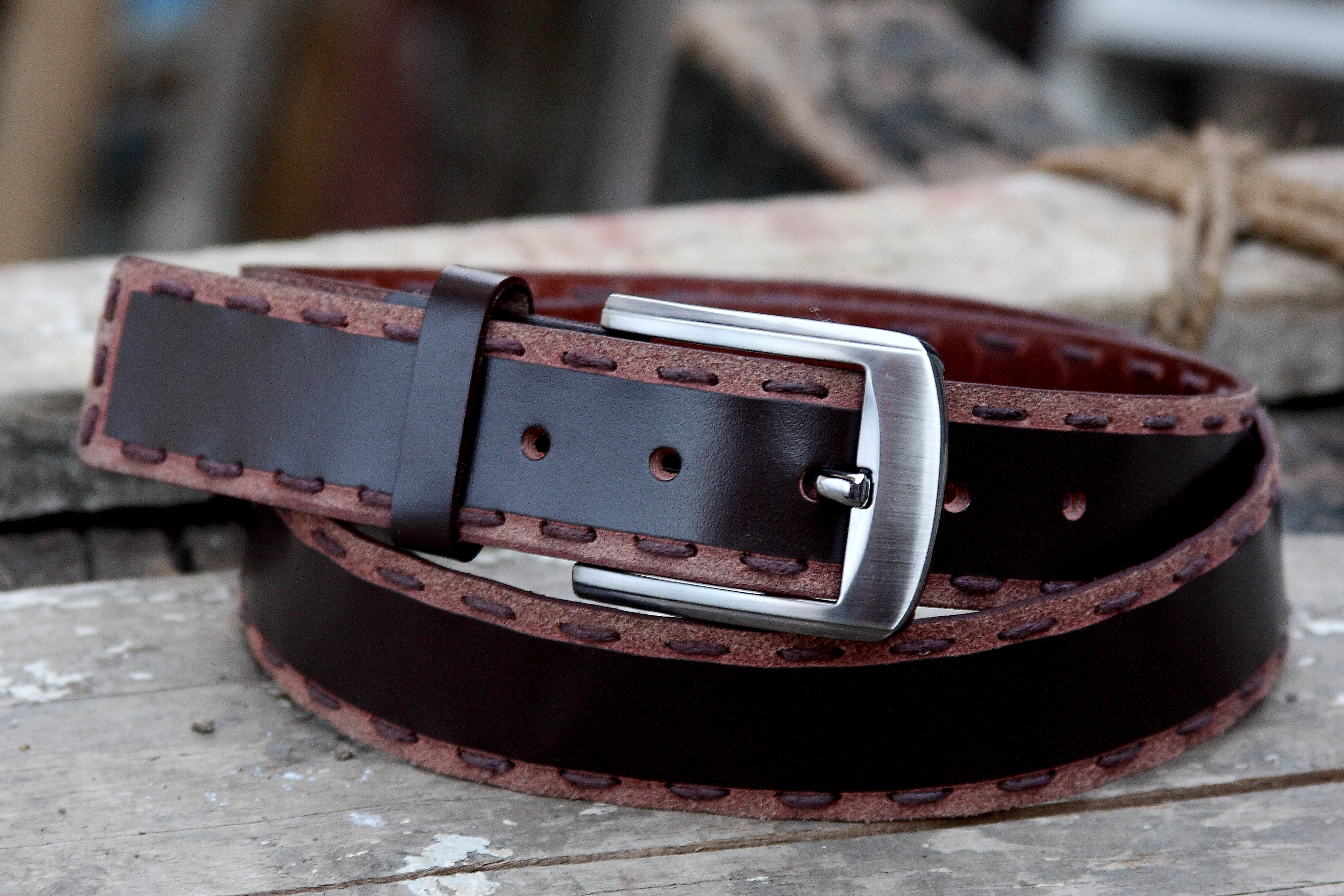 NovaPull Weaved Casual Mens Leather Belt - WALLETSNBAGS