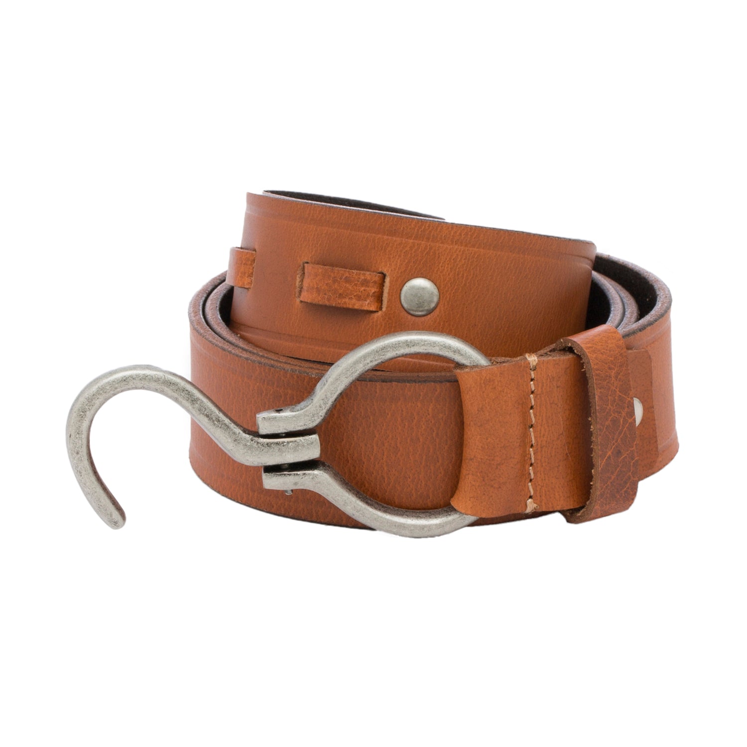 RL S Buckle Leather Mens Belt - WALLETSNBAGS