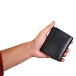 Load image into Gallery viewer, Basic Buttoned Leather Tri Fold Wallet - WALLETSNBAGS
