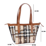 Load image into Gallery viewer, Fiona Checkered Ladies Handbag - [walletsnbags_name]
