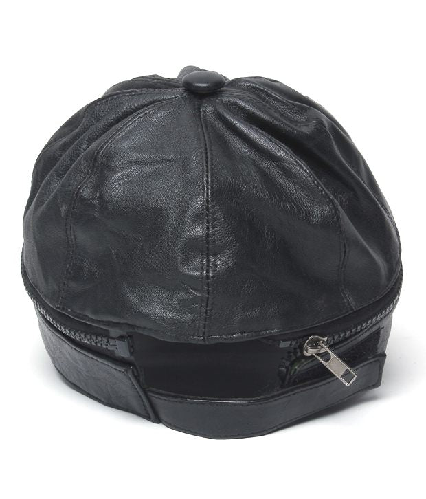 RL Leather Zipper Cap - [walletsnbags_name]