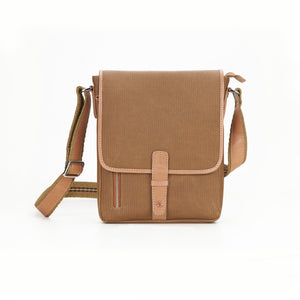 RL Meraki Waterproof Coated Canvas and Leather Sling Cross Body Bag - WALLETSNBAGS