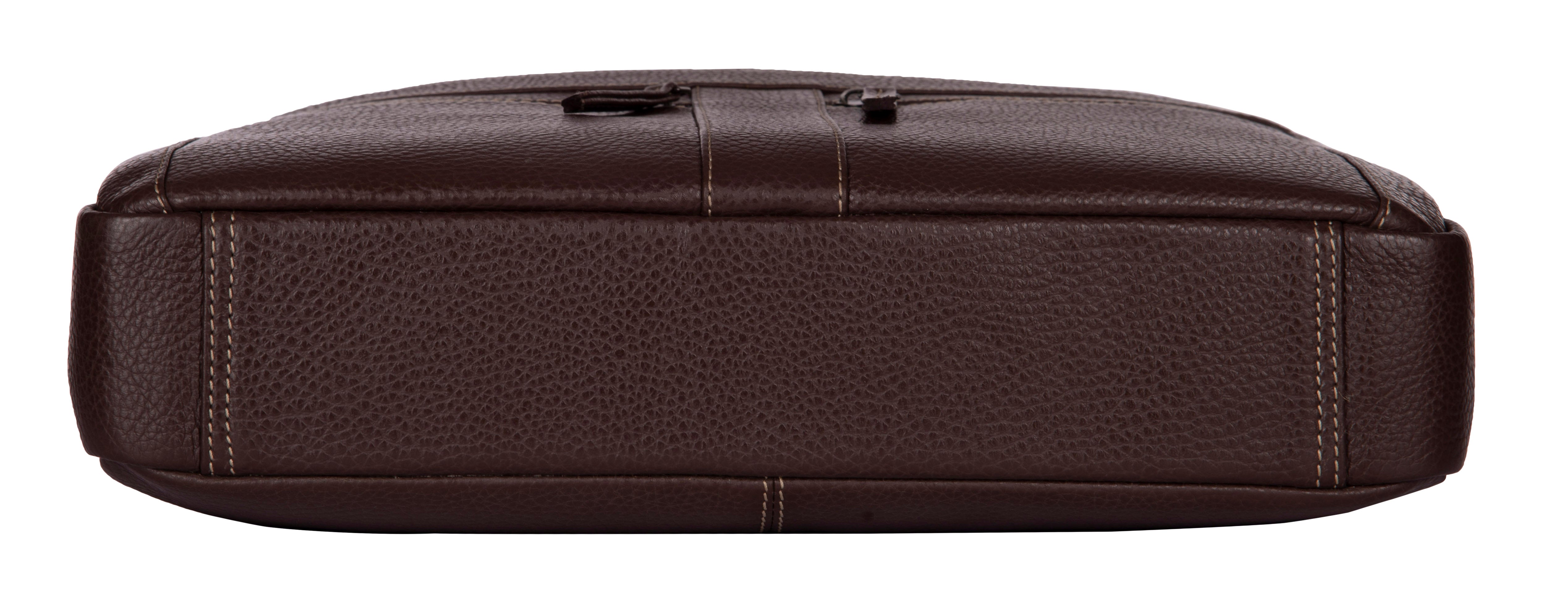 RL Oliver Mens Leather Business Briefcase Messenger - WALLETSNBAGS