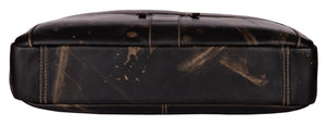 RL Oliver Mens Leather Business Briefcase Messenger - WALLETSNBAGS