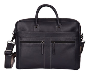 RL Oliver Mens Leather Business Briefcase Messenger - WALLETSNBAGS