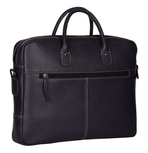 RL Oliver Mens Leather Business Briefcase Messenger - WALLETSNBAGS