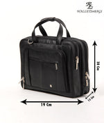 Load image into Gallery viewer, RL Full Zip Expandable Leather Messenger Laptop Bags15.6 Inch - WALLETSNBAGS
