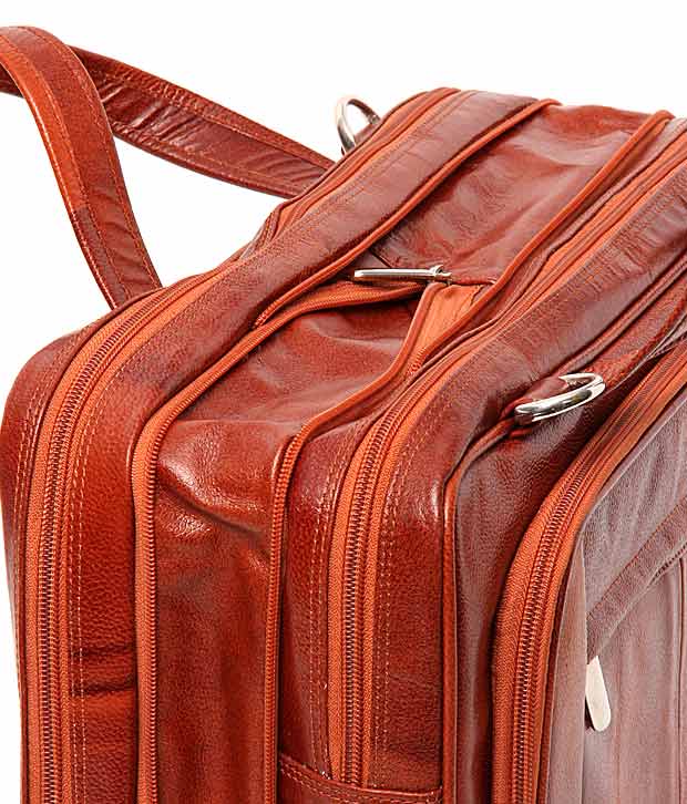 RL Full Zip Expandable Leather Messenger Laptop Bags15.6 Inch - WALLETSNBAGS