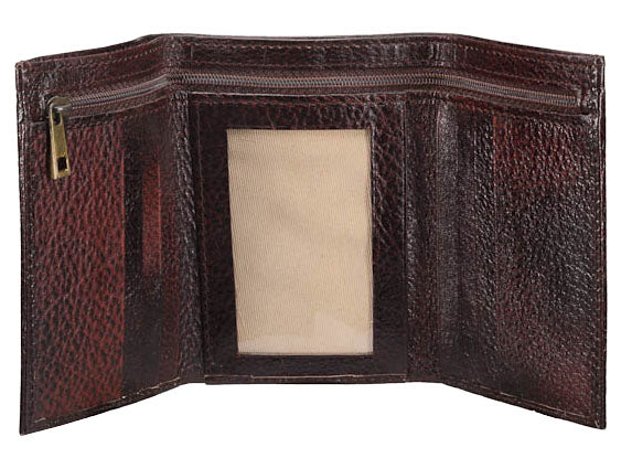 Tri Fold Mens Leather Wallet - WALLETSNBAGS