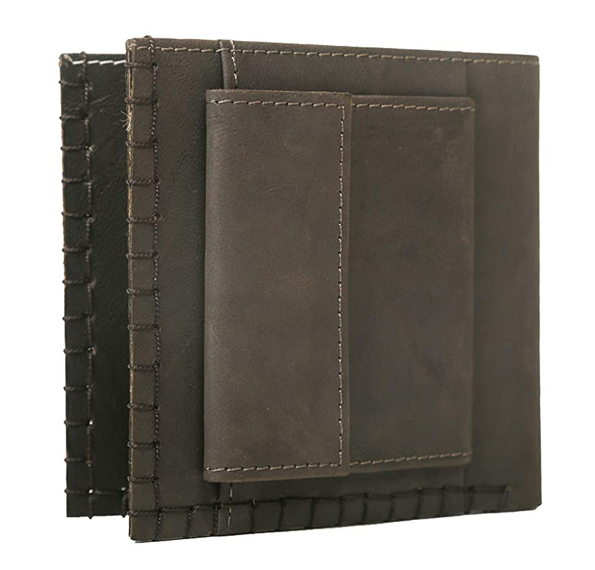 Auro Box Stitch Leather Wallet For Men - WALLETSNBAGS