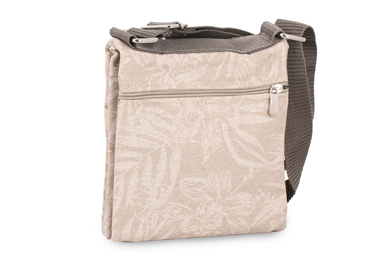 RL Twin side waxedcanvas floral print travel pouch/sling bag - WALLETSNBAGS