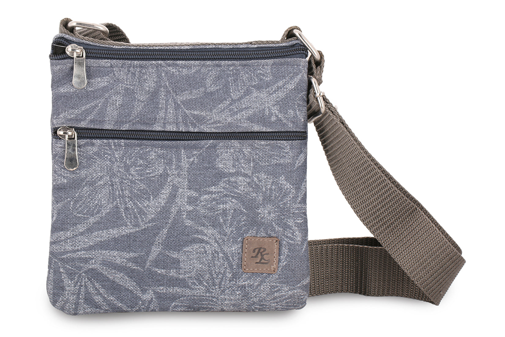 RL Twin side waxedcanvas floral print travel pouch/sling bag - WALLETSNBAGS